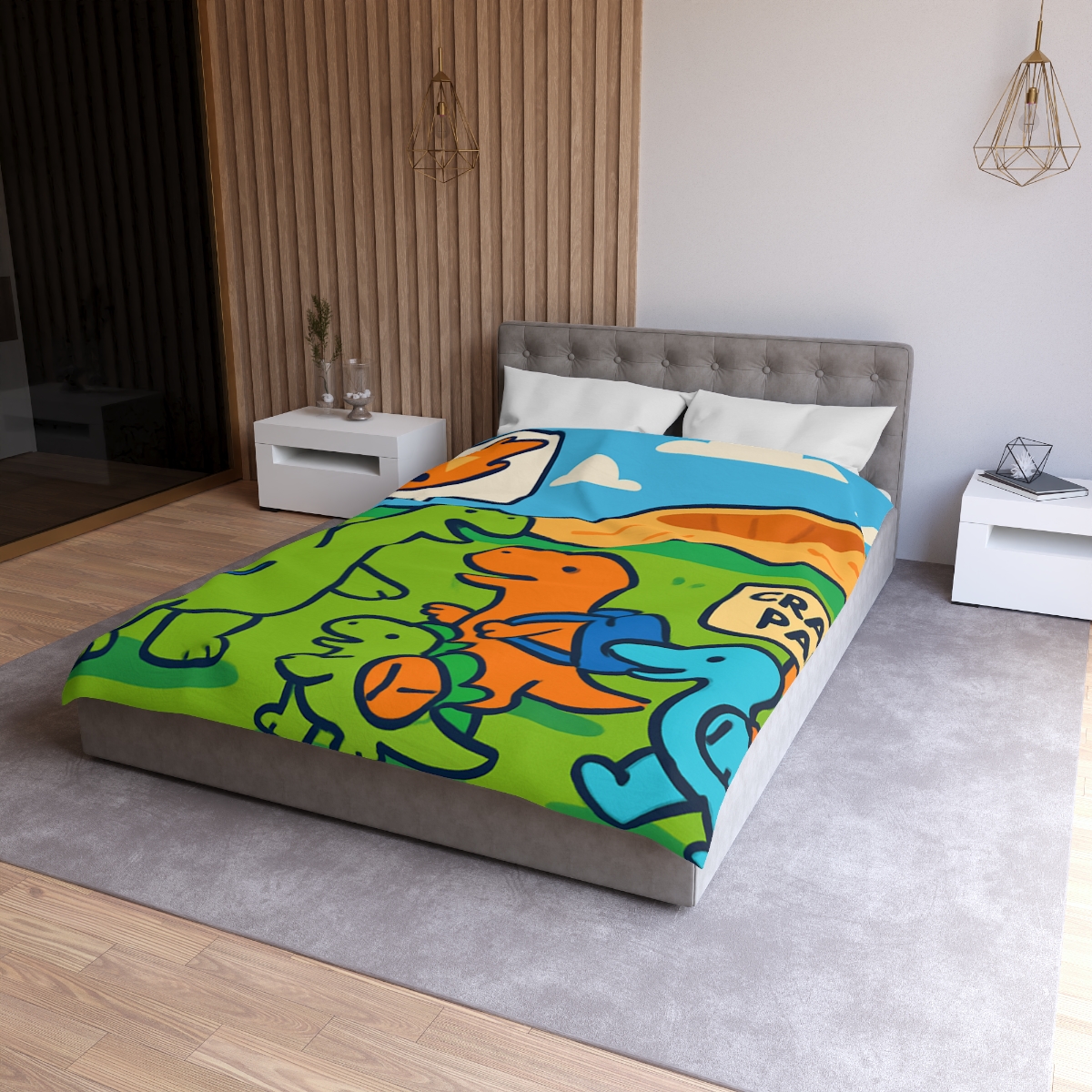 Cosmic Dino Field Trip unique patterned duvets