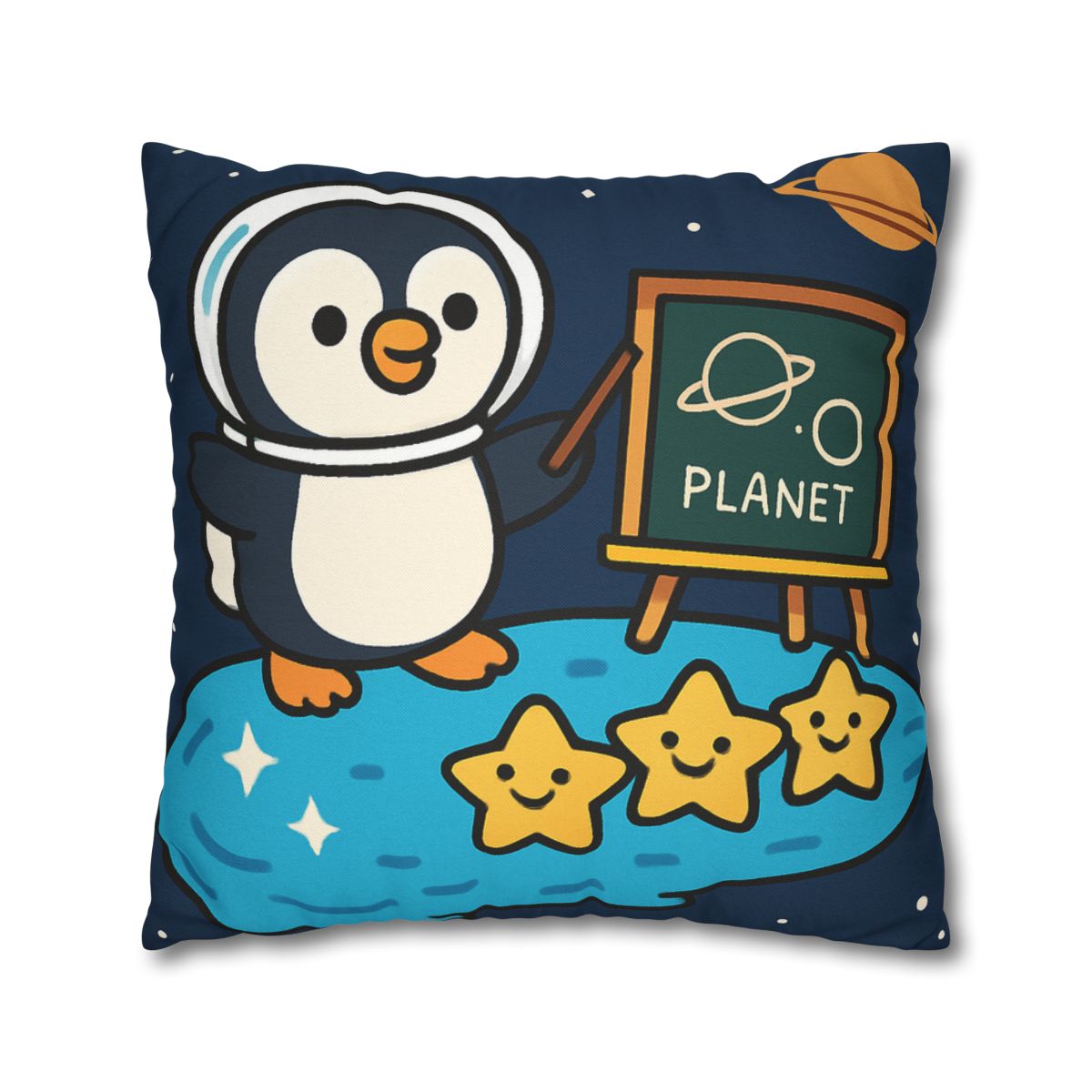 Comet Classroom With Captain Penguin personalized pillow covers