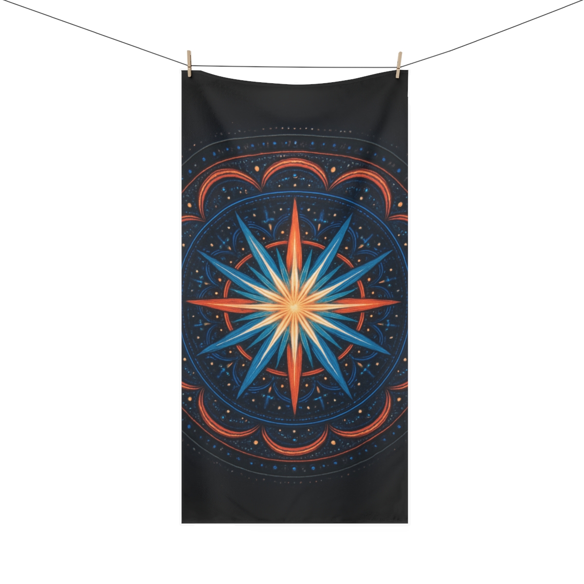 Photon Burst Mandala trendy hand towels