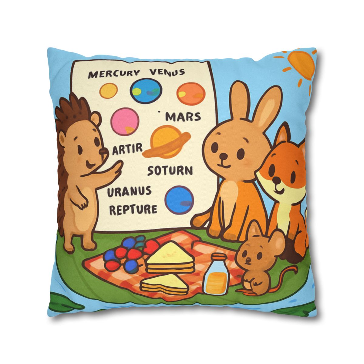 Solar System Picnic On A Floating Leaf trendy patterned pillow cases