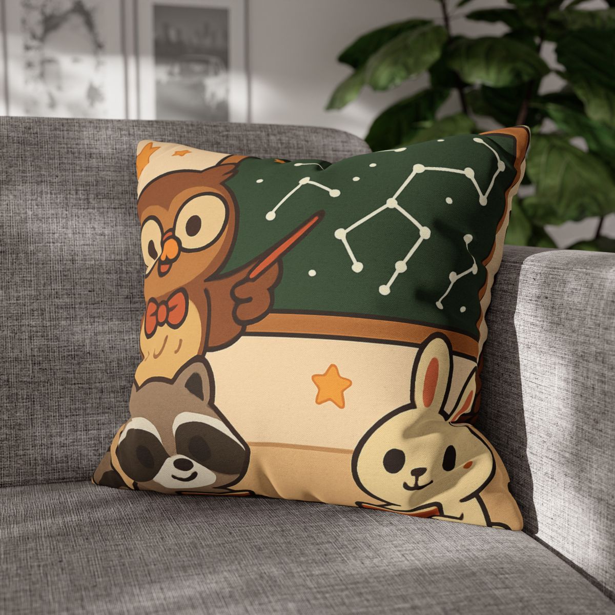 Comet Classroom Owl And The Star Map Chalkboard soft cotton pillow cases