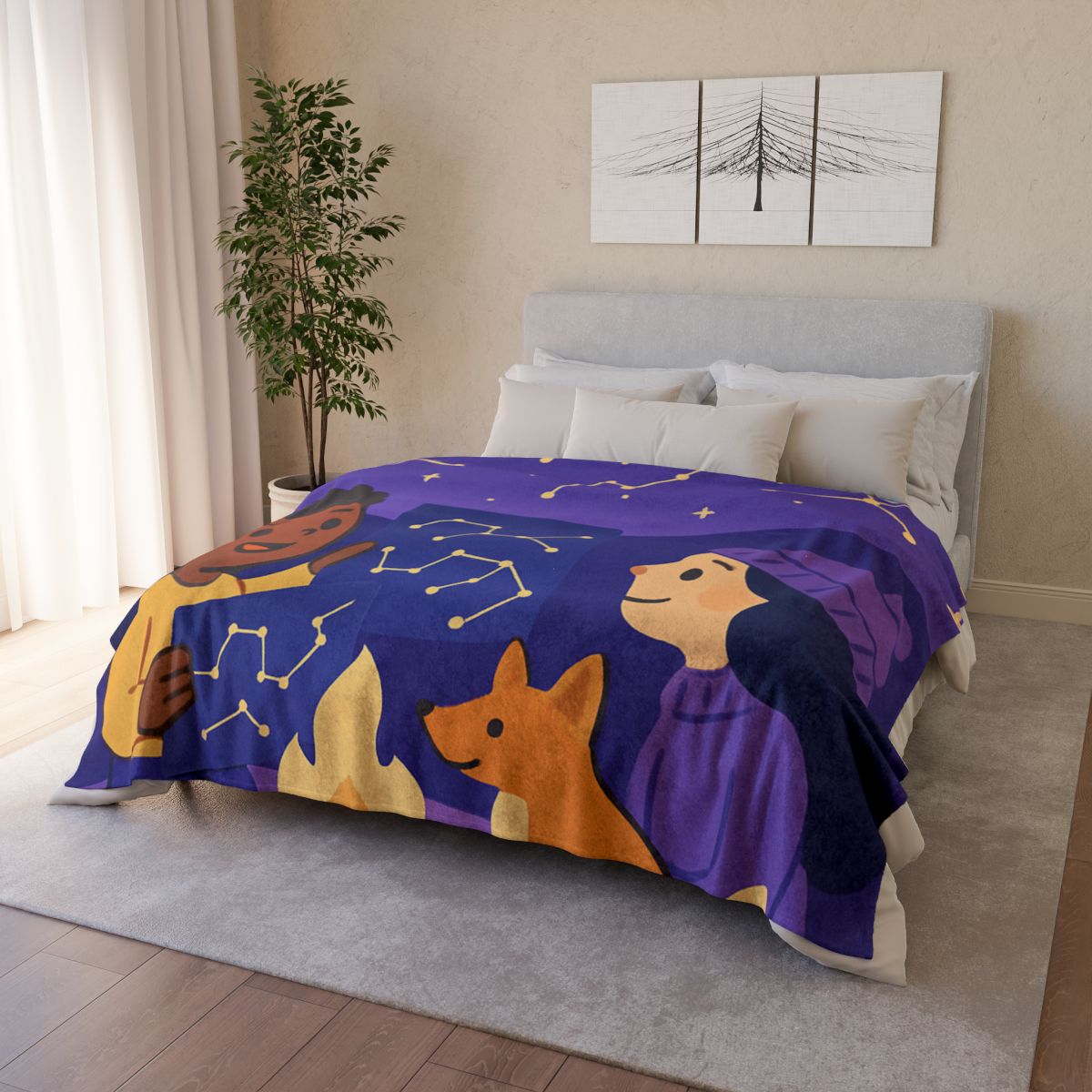 Constellation Camping stylish throw blankets