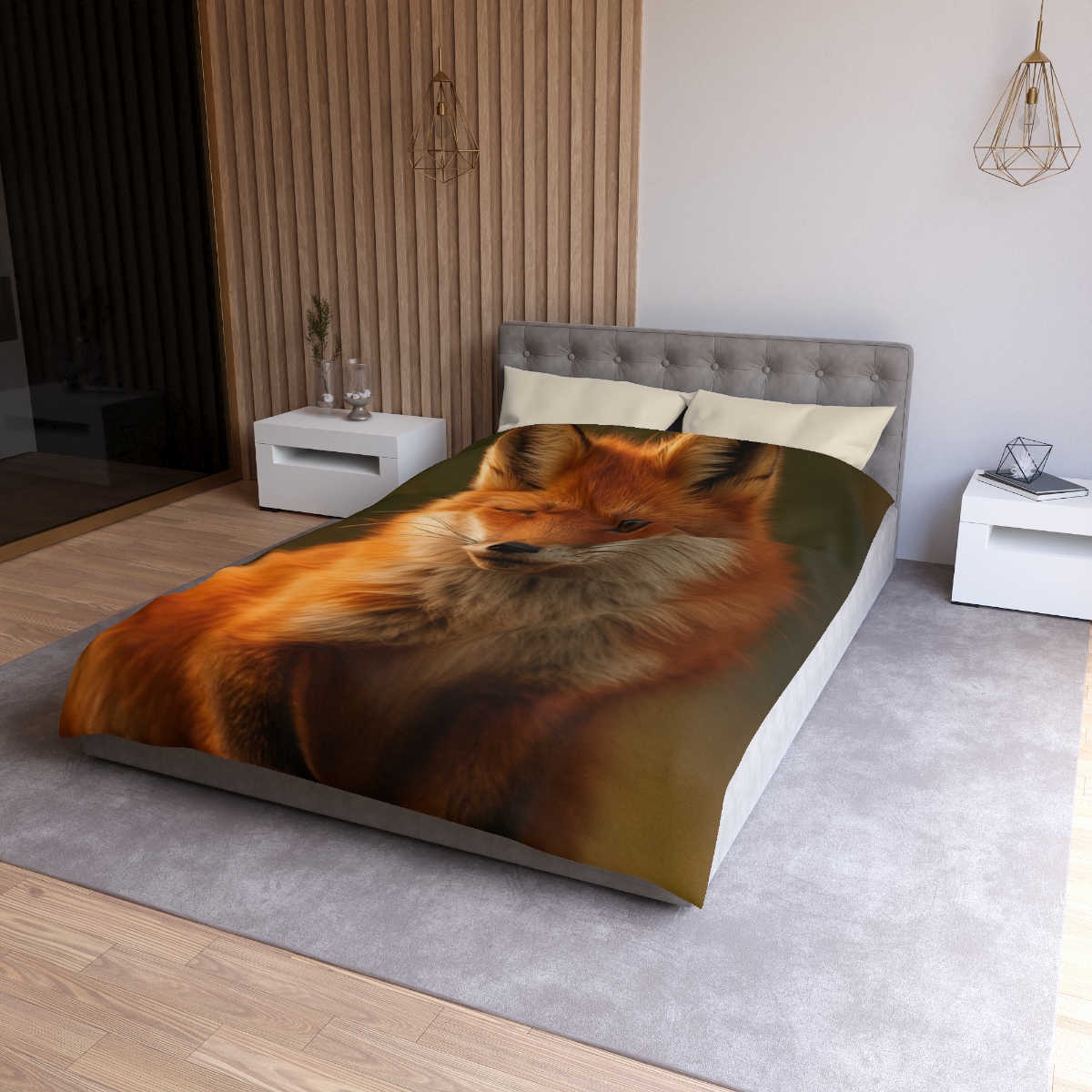 Crimson Whisper Red Fox custom duvets