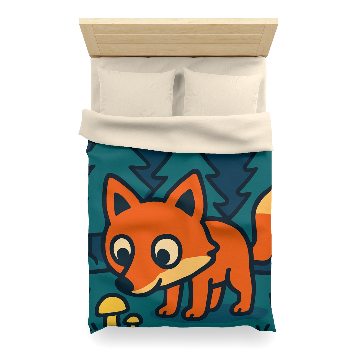Starlight Forest Fox personalized bedding duvets