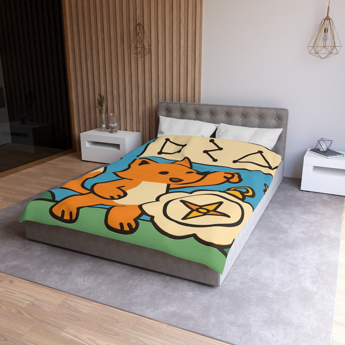 Sky Map Fox And The Cloud Compass stylish duvet covers