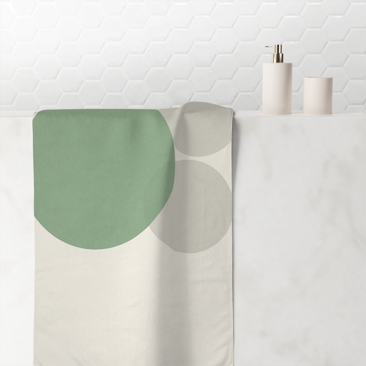 Asymmetrical Trio Of Shapes personalized bath towels