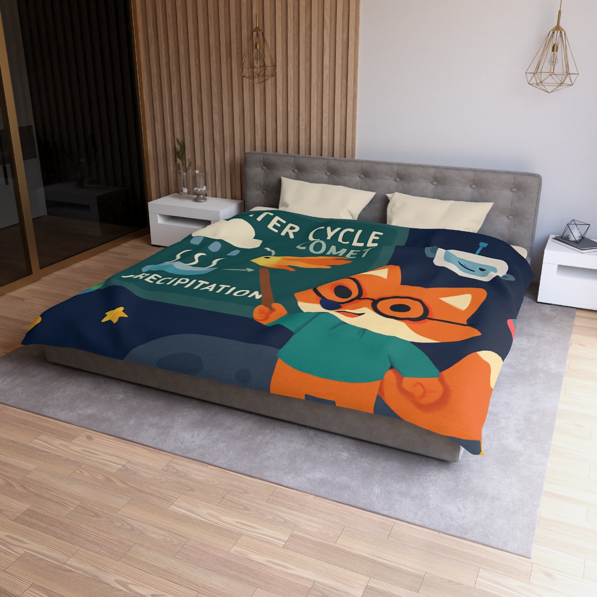 Comet Classroom With Professor Fox designer printed duvets