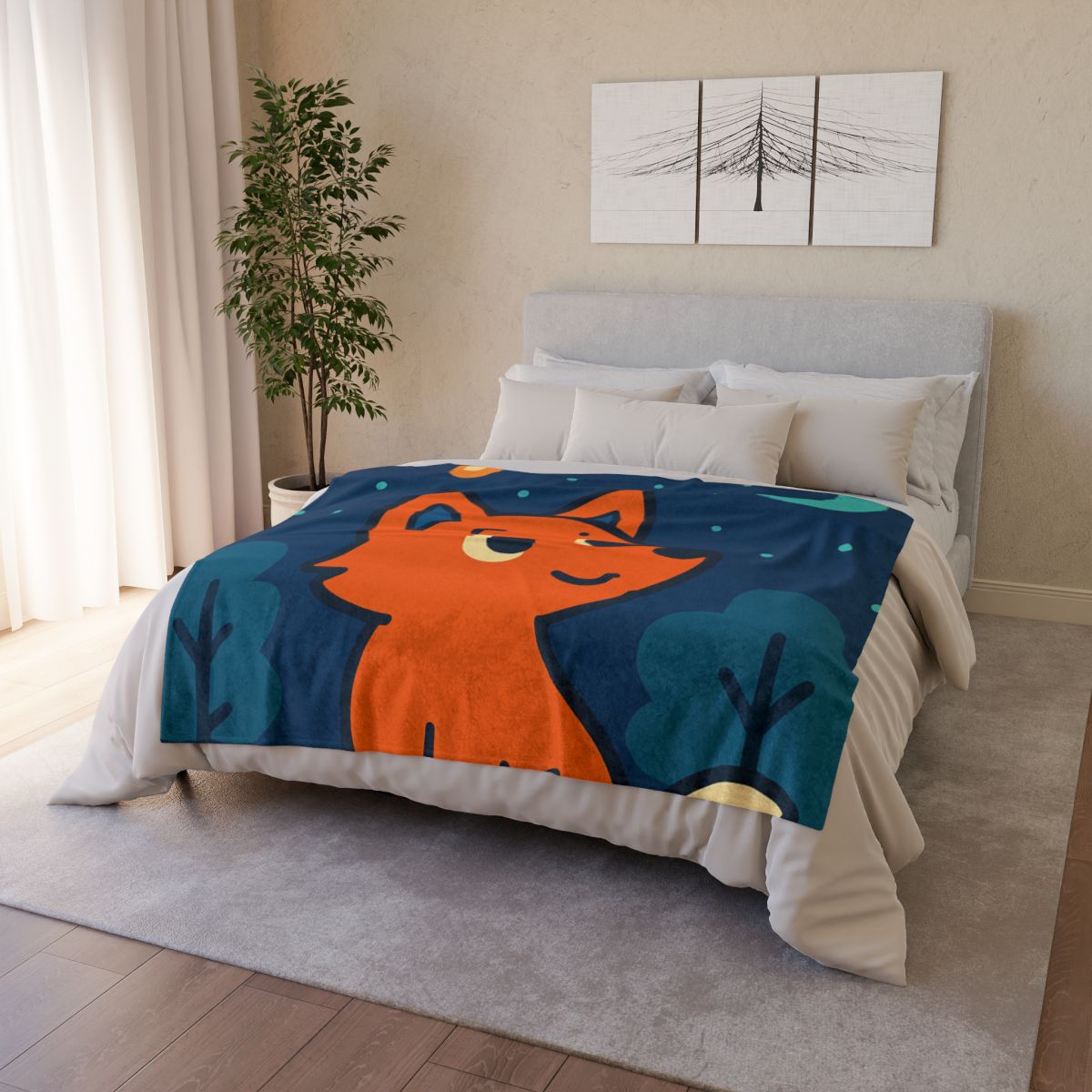 Starlight Forest Fox warm winter blankets