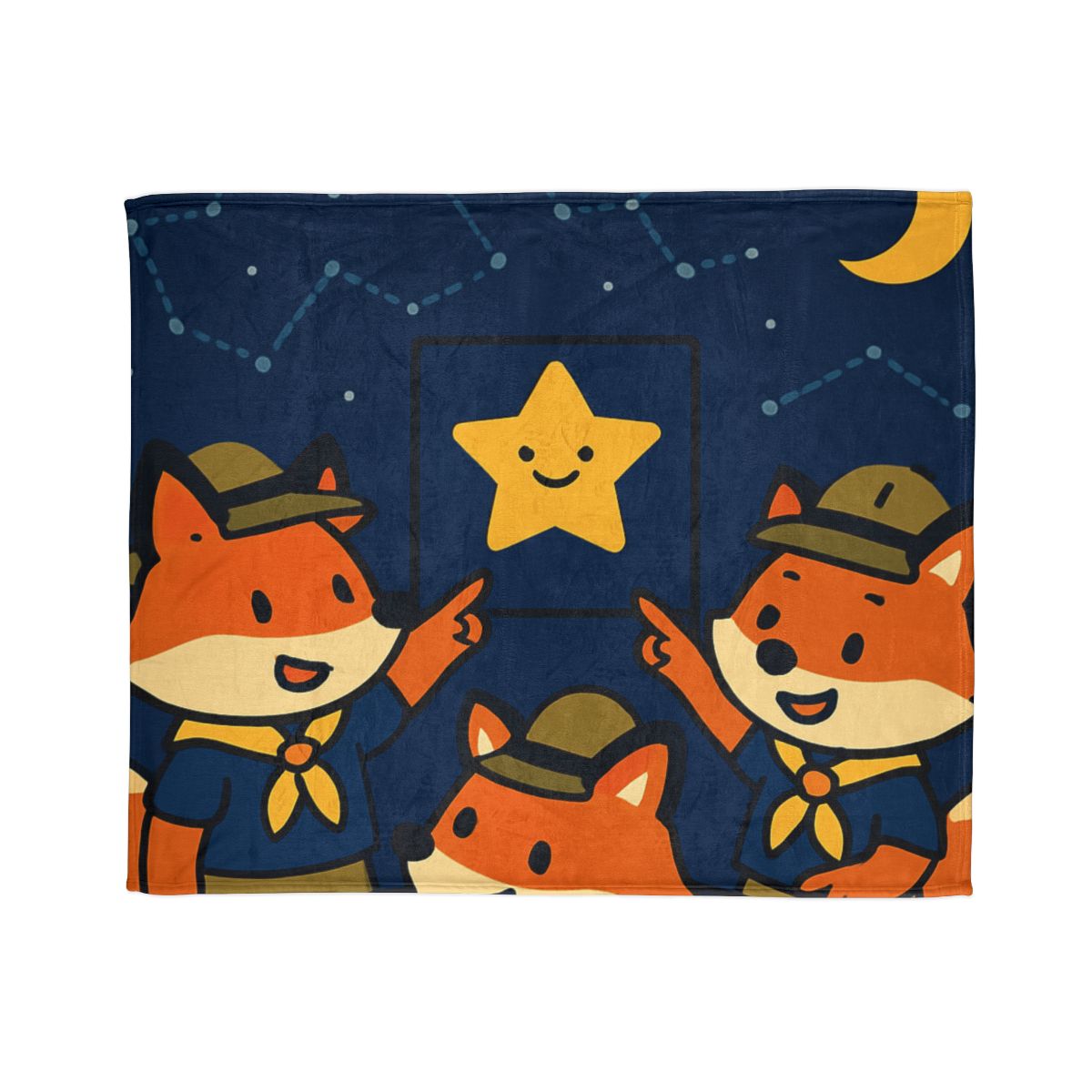 Stargazing Fox Scouts personalized cozy blankets