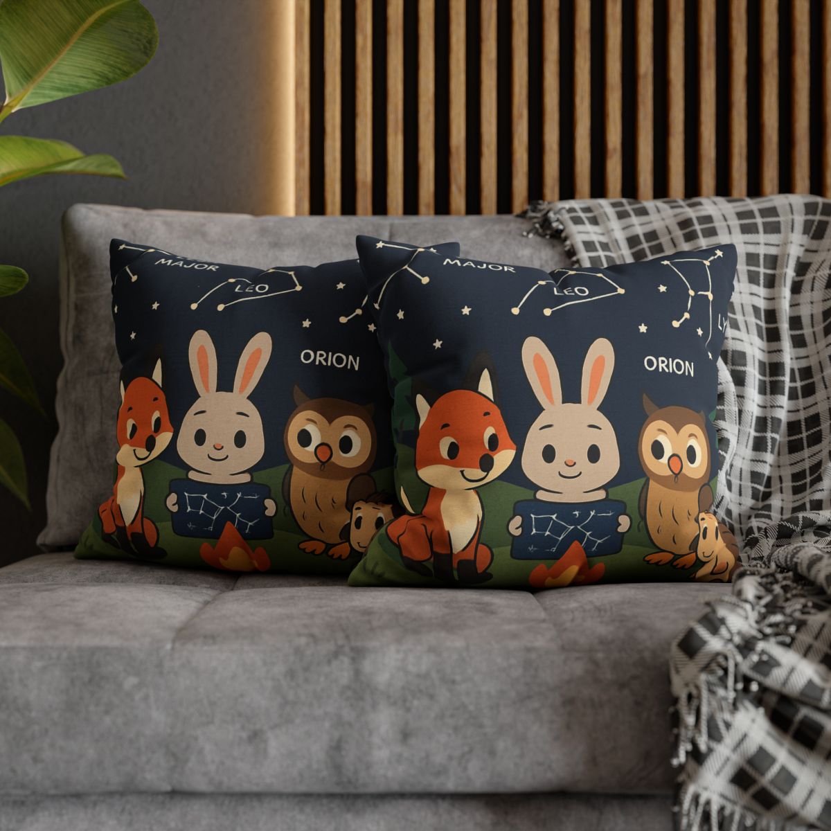 Constellation Campfire Critters comfortable bedding pillow covers