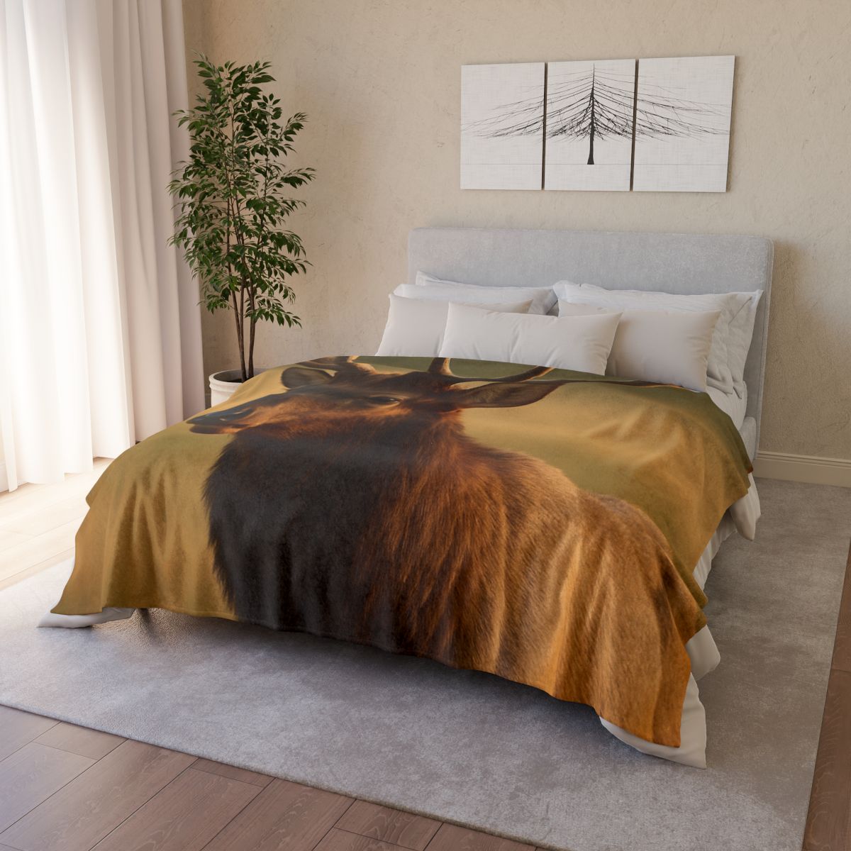 Antler Crown Mountain Elk warm winter blankets