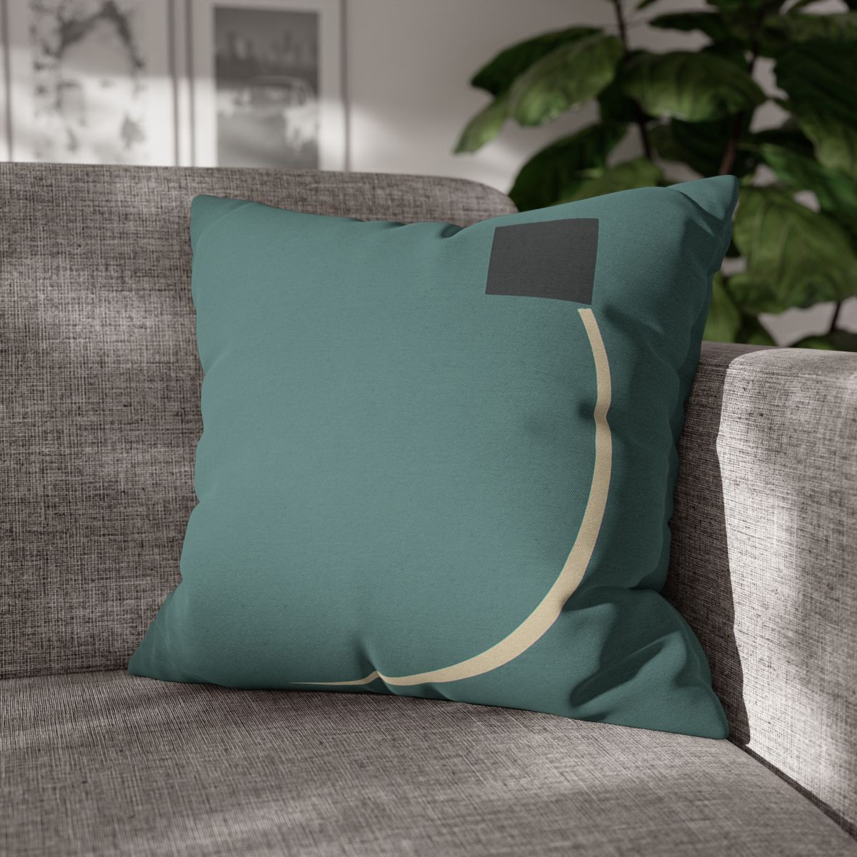 Negative Space Corner Arc soft cotton pillow cases