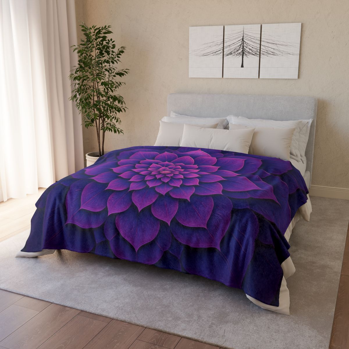 Bloom Ripple Mandala stylish throw blankets