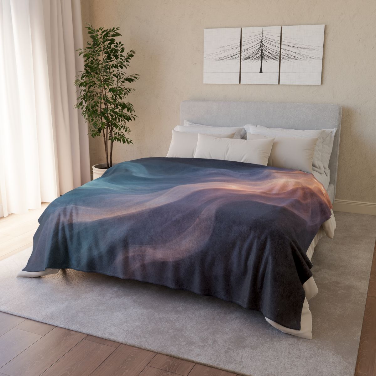 Prismatic Nebula Silk Drift soft fleece blankets