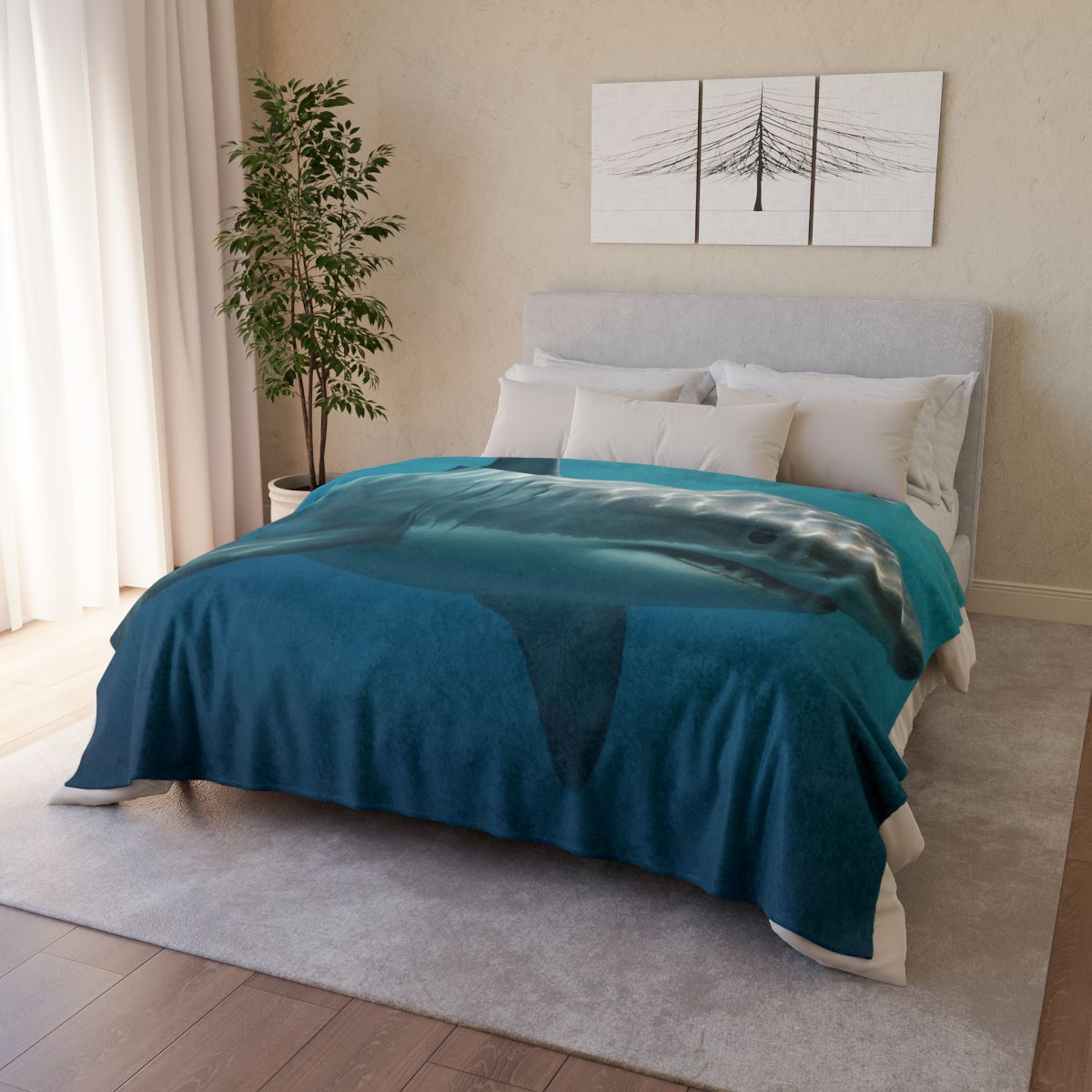 Silent Hunter Great White Shark decorative home blankets