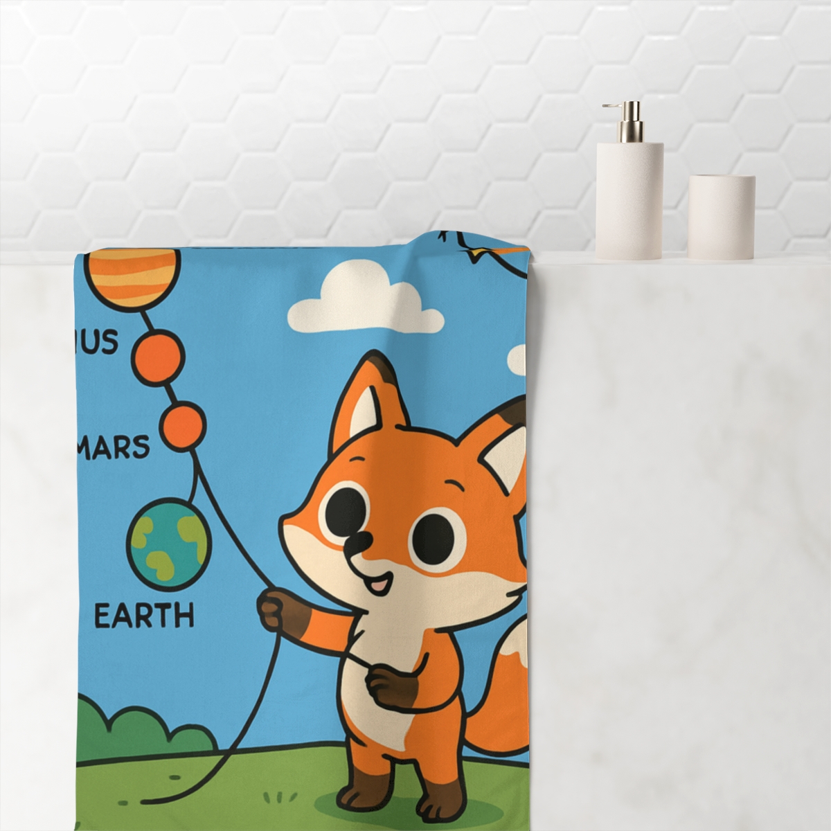 Solar System Kite Festival Fox unique gift towels