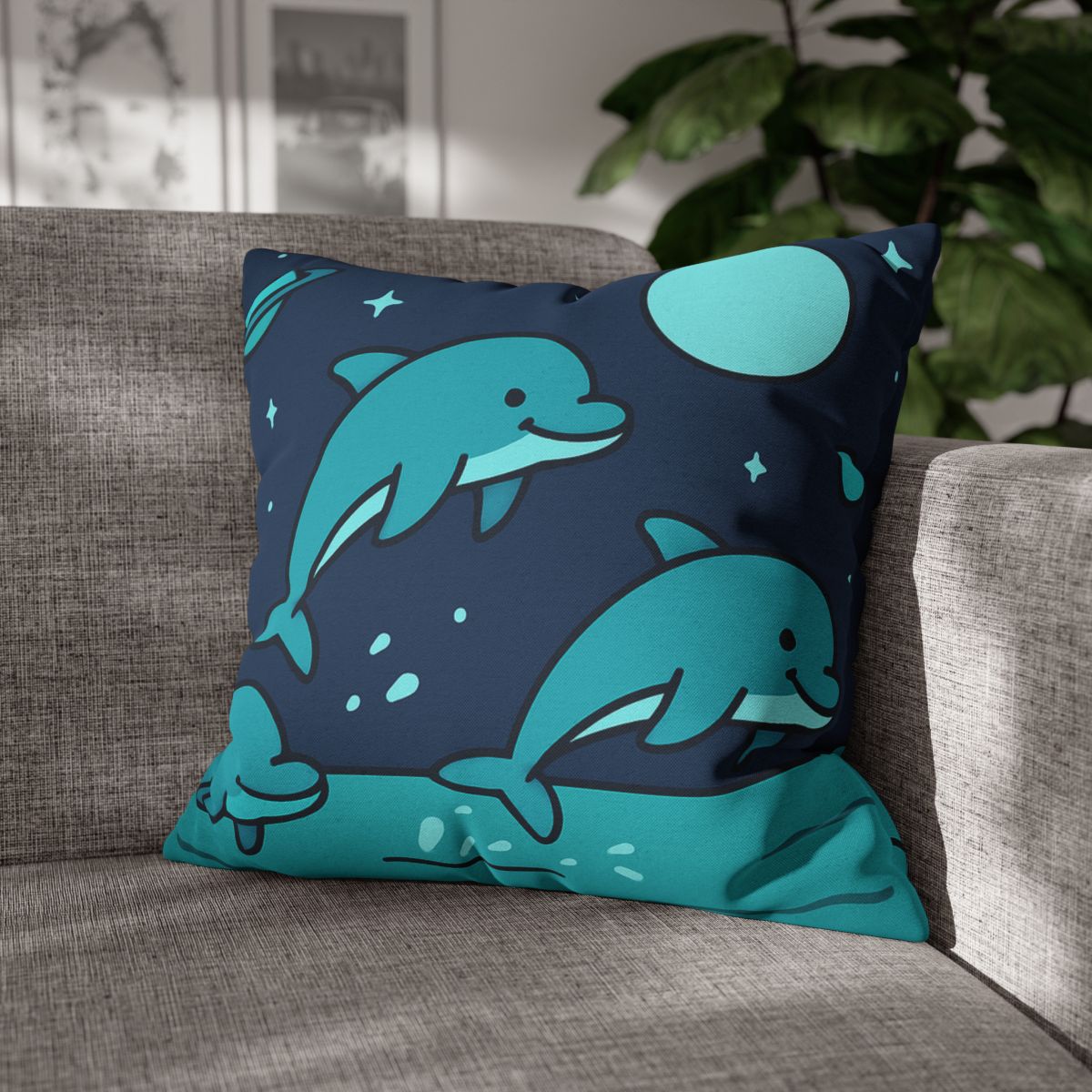 Starlight Sea And The Cosmic Dolphins custom pillow cases