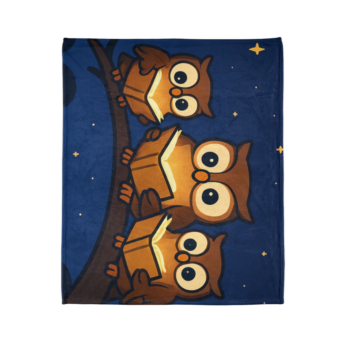 Moonlight Library Of Owls custom blankets