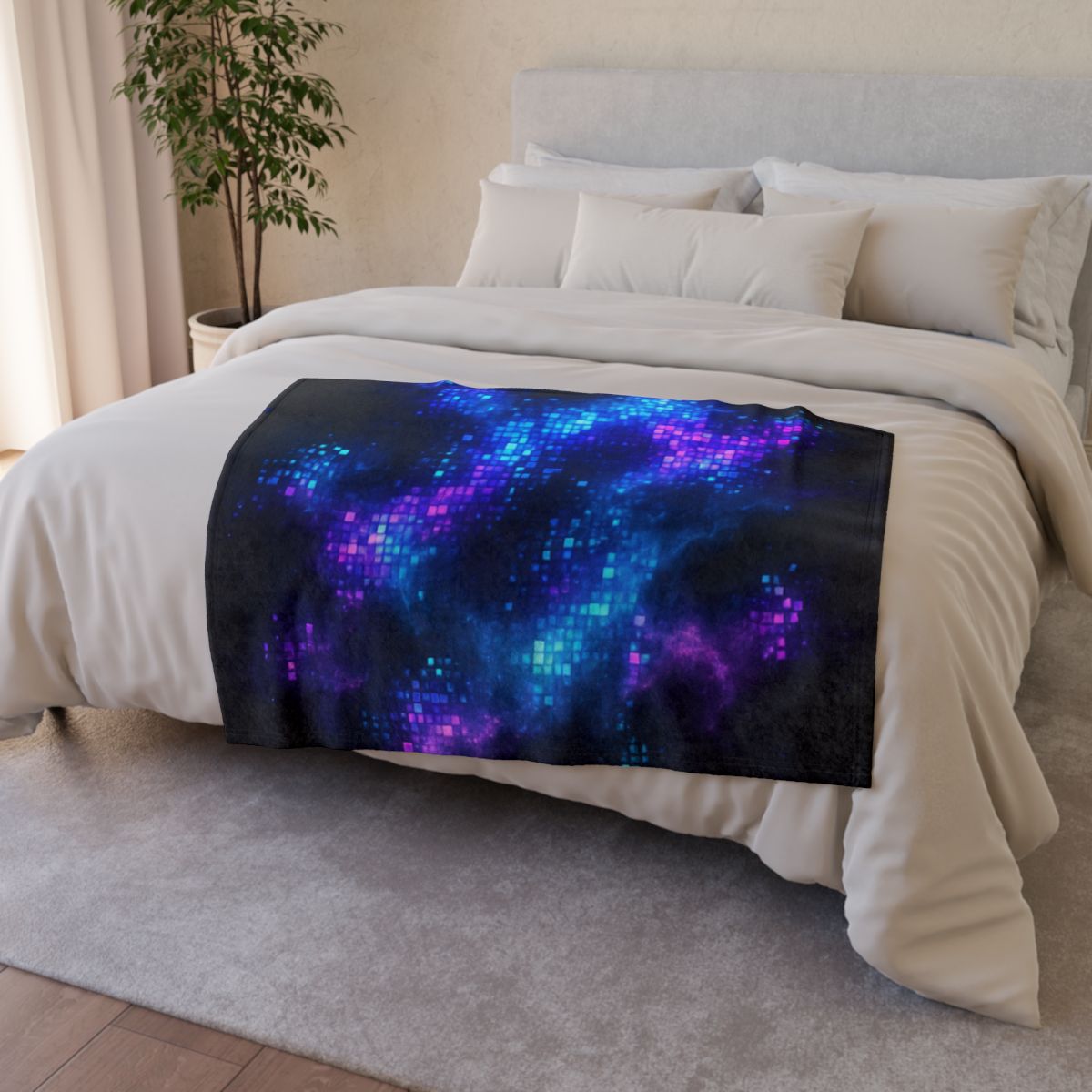 Quantum Nebula Mosaic stylish throw blankets