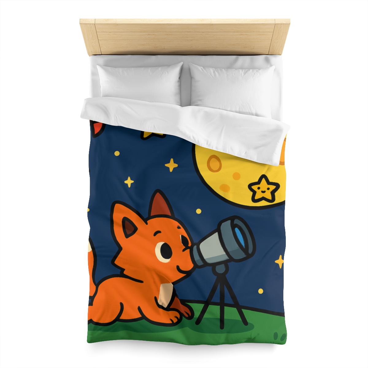 Stargazer Fox In The Moon Meadow warm winter duvets