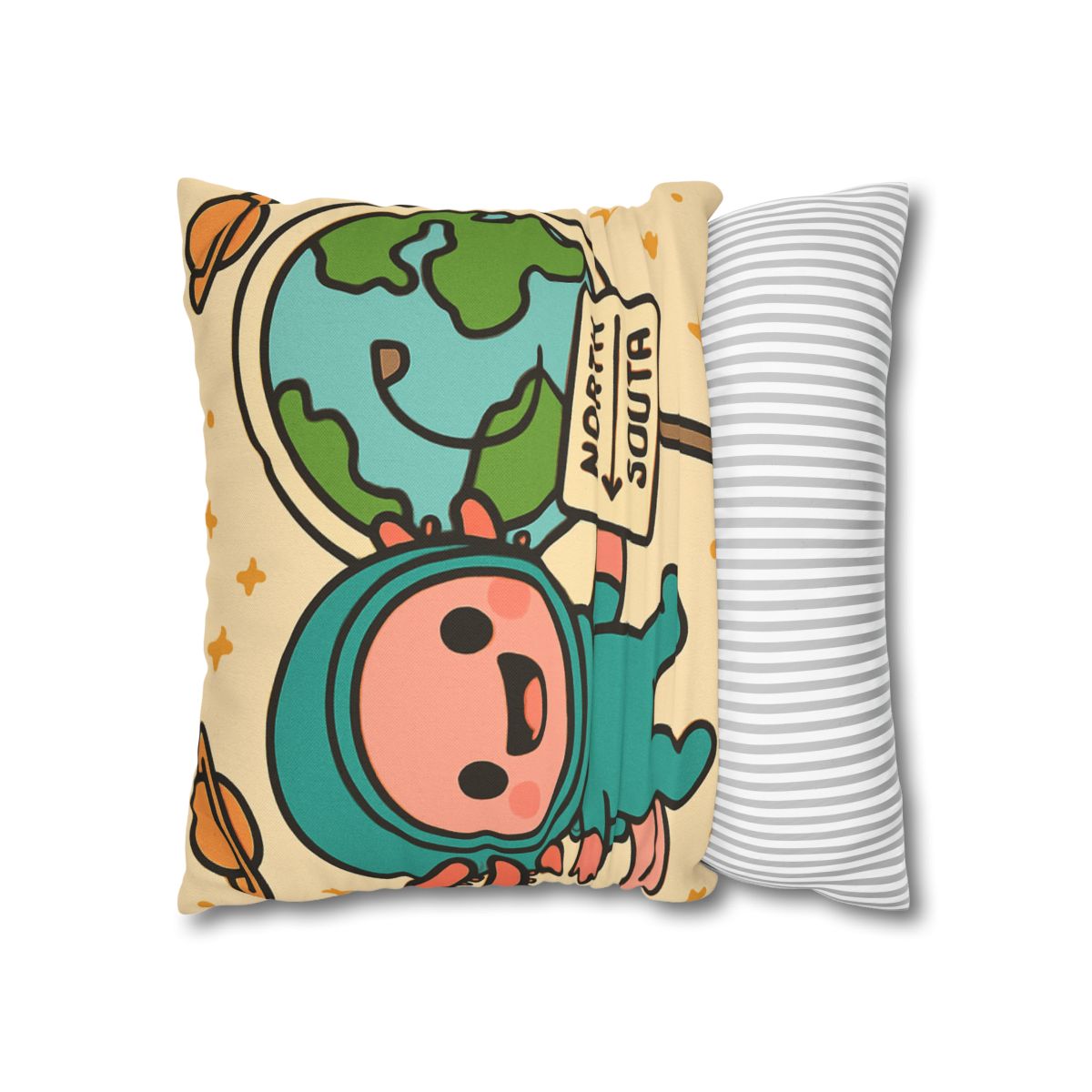 Luna The Axolotl Astronaut And The Bubble Planet Map custom pillow cases