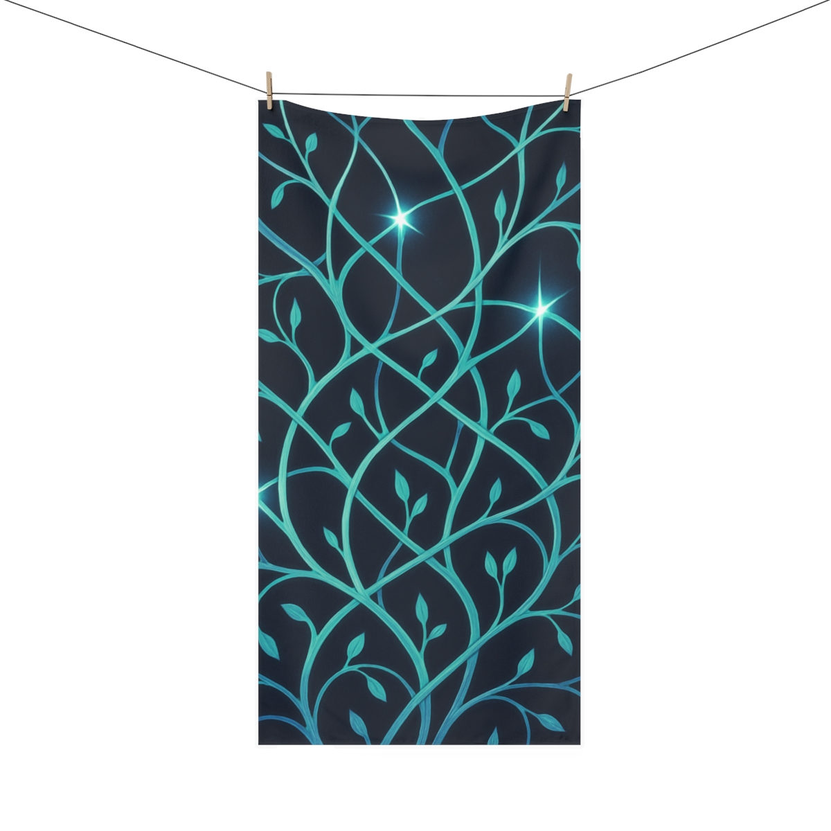 Vine Lattice Nebula designer printed towels