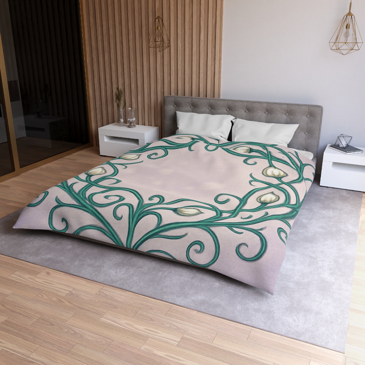 Vine Lattice Halo designer printed duvets