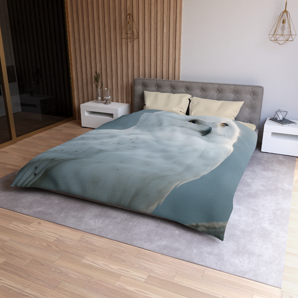 Twilight Watcher Snowy Owl stylish duvet covers