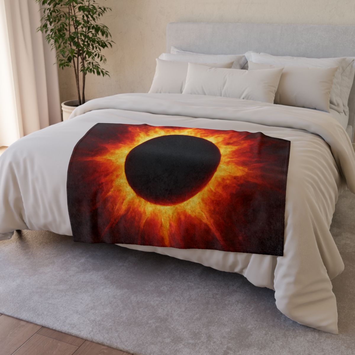 Eclipsed Ember Bloom trendy patterned blankets