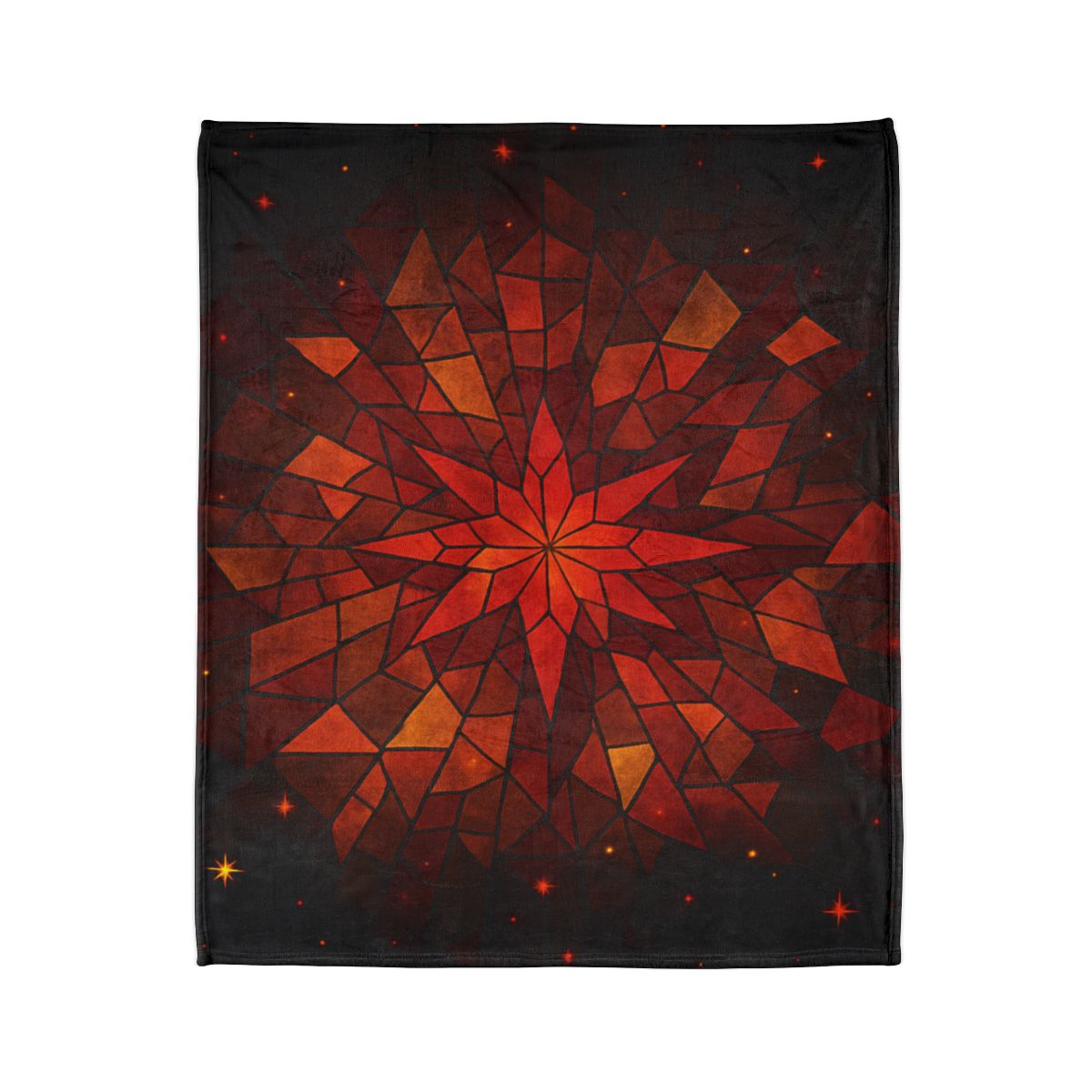 Crimson Starburst Mosaic trendy patterned blankets