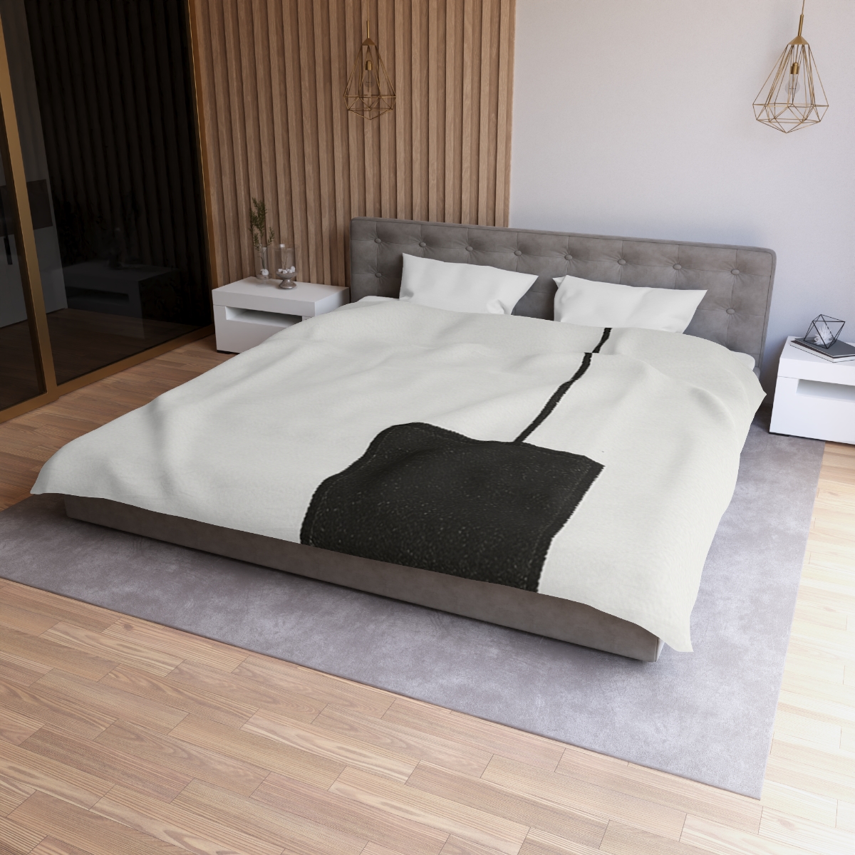 Offset Frame And Inner Square Pause personalized bedding duvets