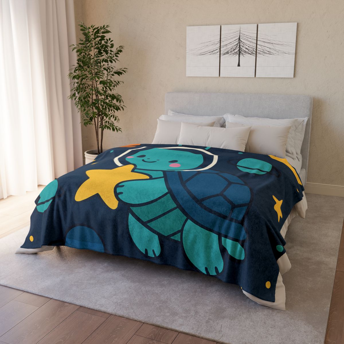 Starlight Space Turtle soft fleece blankets