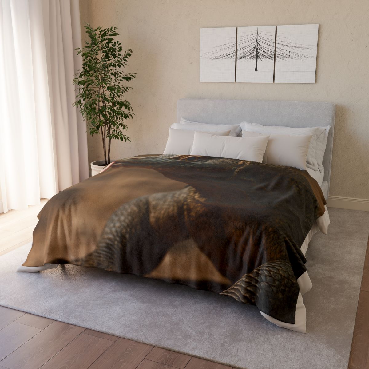 Ancient Sentinel Komodo Dragon personalized cozy blankets