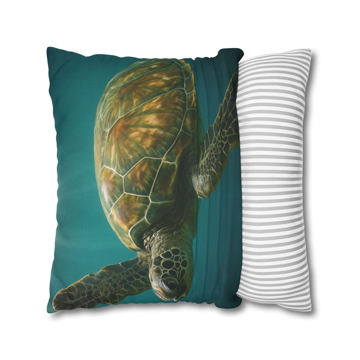 Gilded Drift Green Sea Turtle custom pillow cases