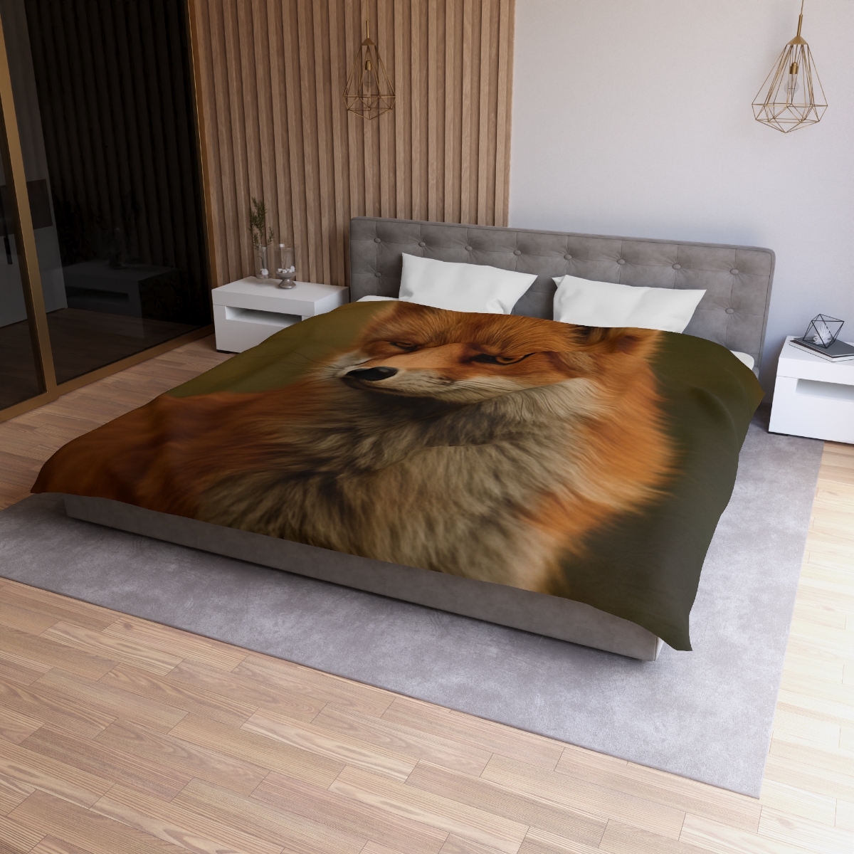 Crimson Whisper Red Fox unique patterned duvets