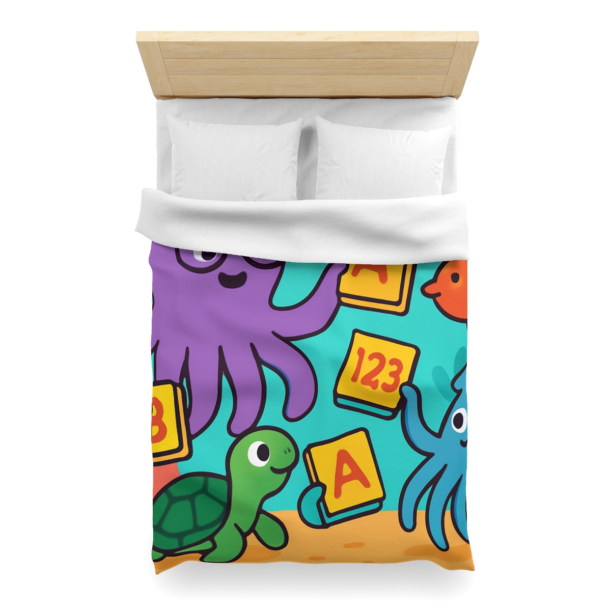 Octopus Librarian In Coral Reef School personalized bedding duvets