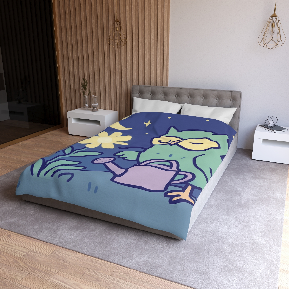 Moon Garden Owl designer printed duvets
