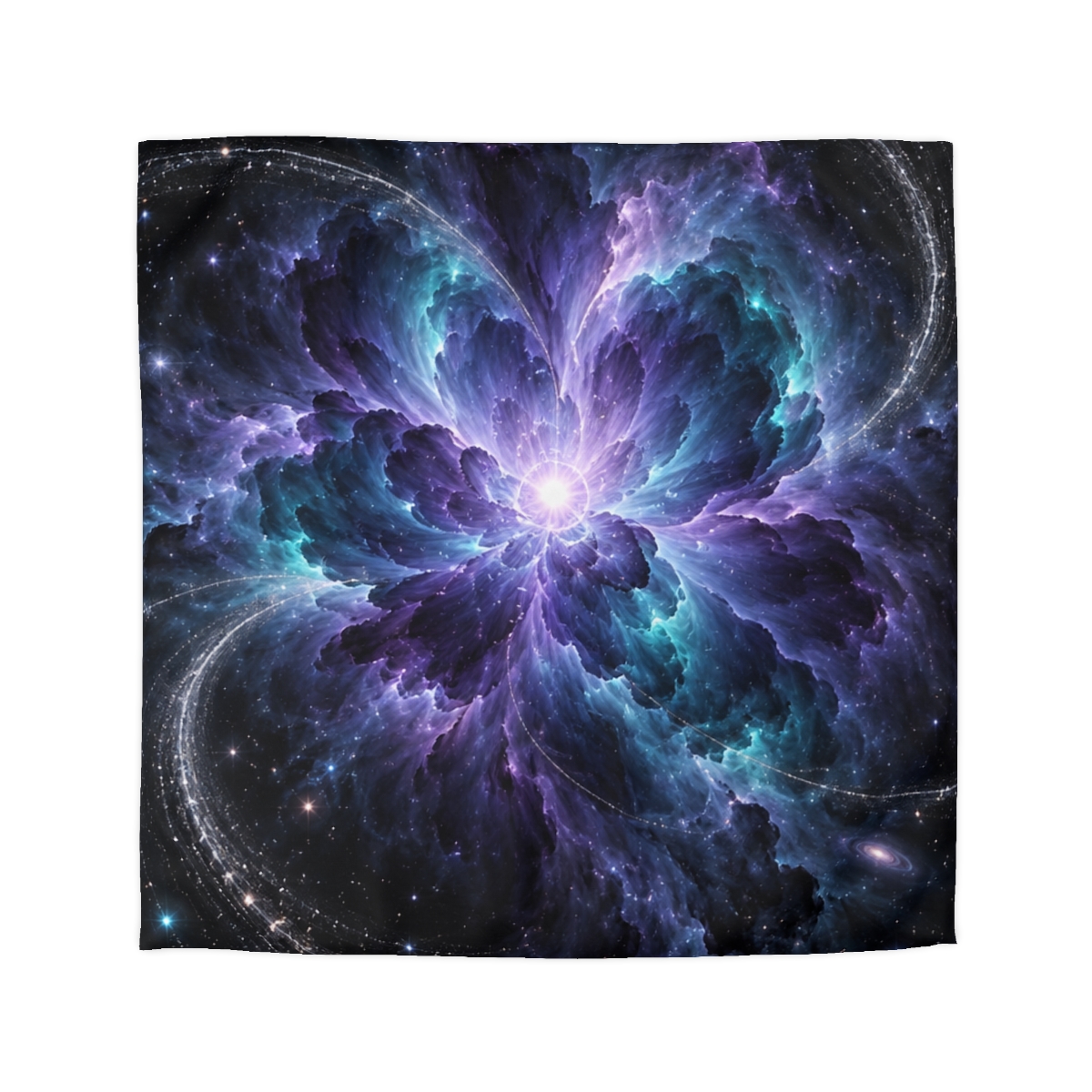 Ultraviolet Void Bloom stylish duvet covers [AI-1e7ab87c-4b938e3c74c4]