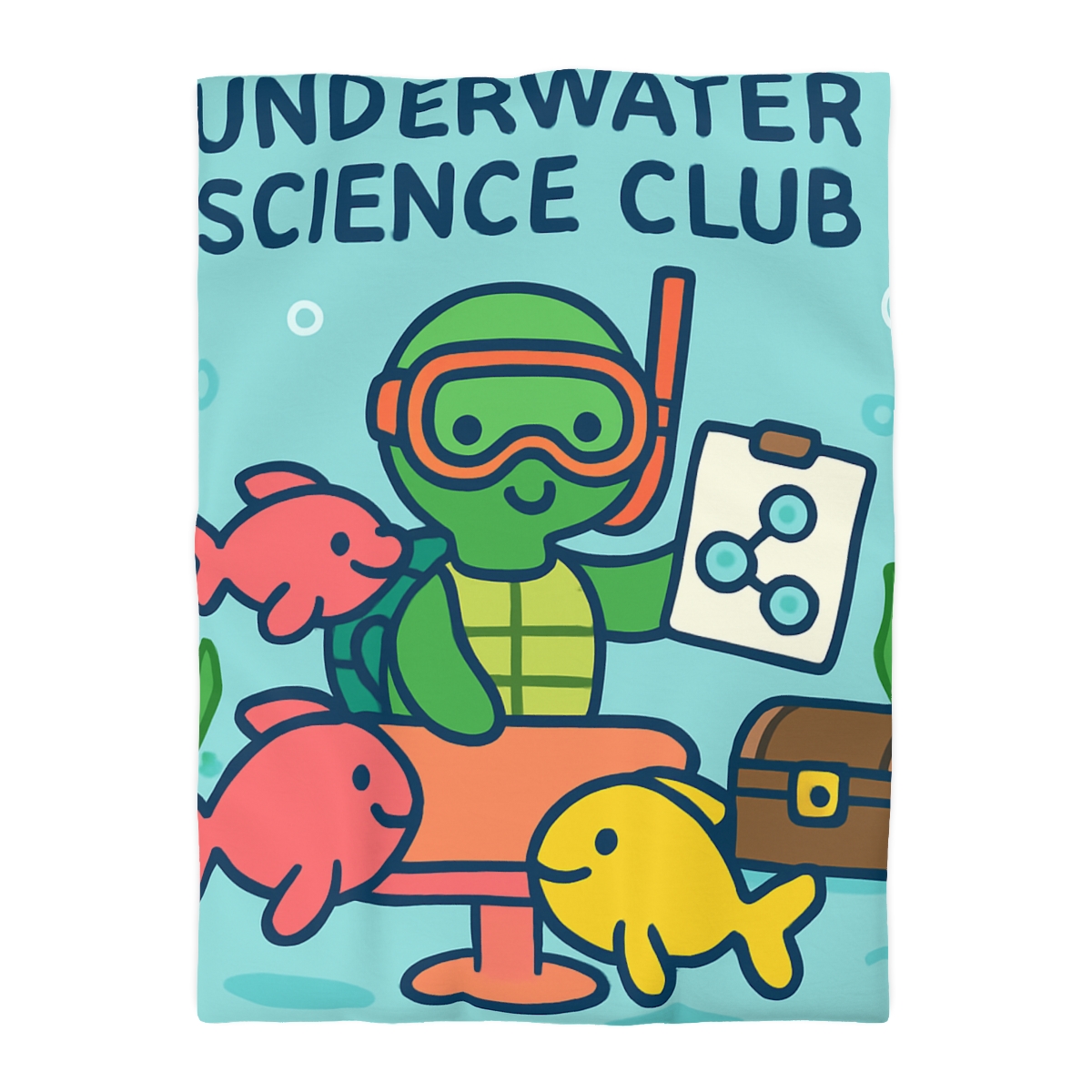 Coral Reef Science Club Turtle personalized bedding duvets