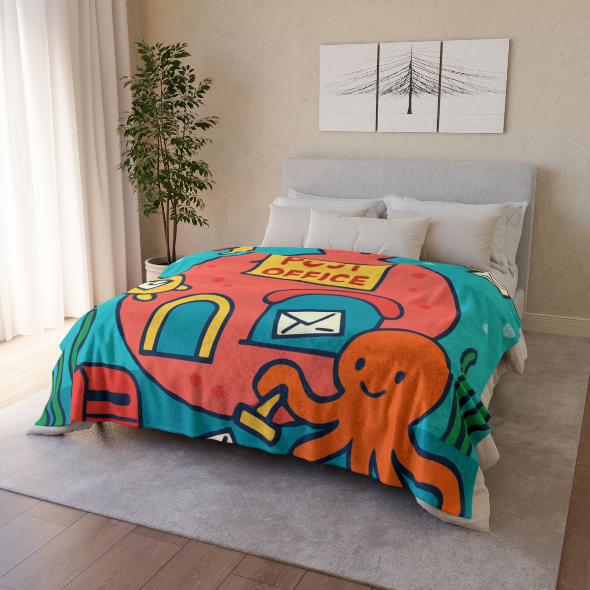 Coral Reef Planet Post Office warm winter blankets