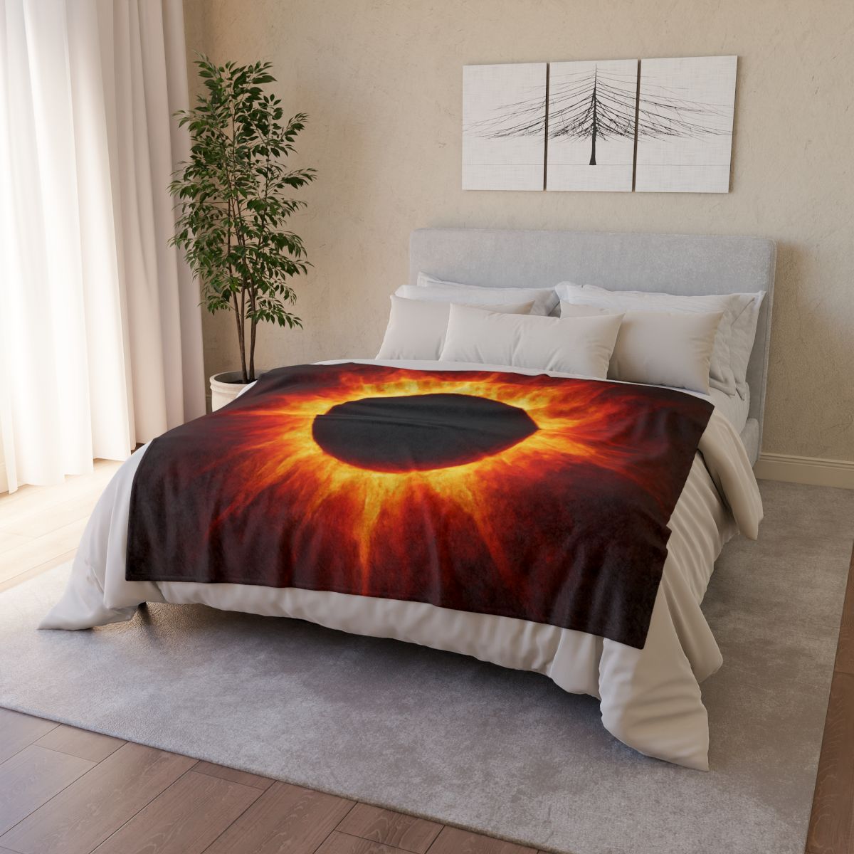 Eclipsed Ember Bloom trendy patterned blankets