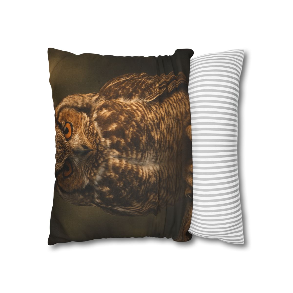 Nebula Gaze Great Horned Owl designer print pillow cases
