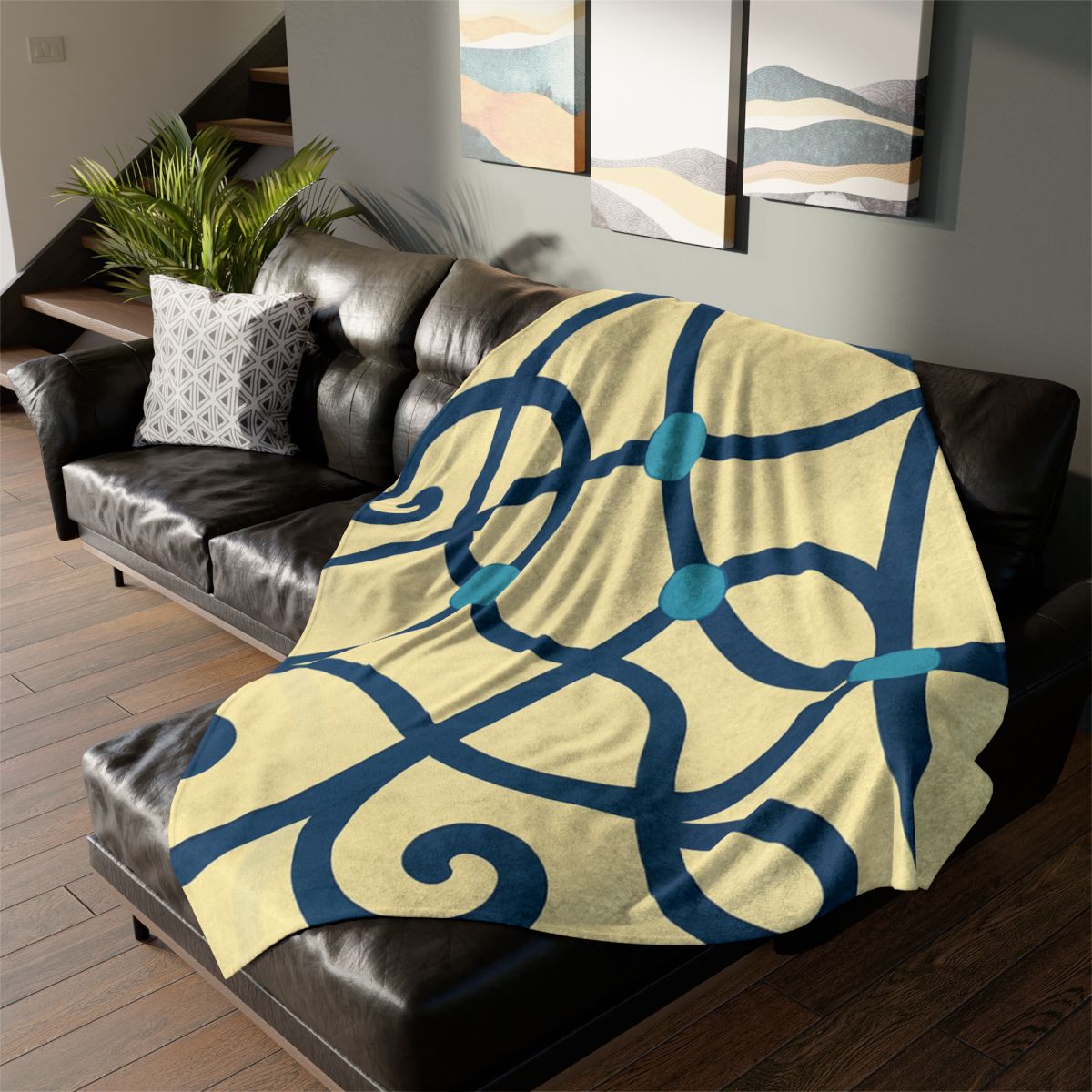 Tendril Ribbon Network designer printed blankets