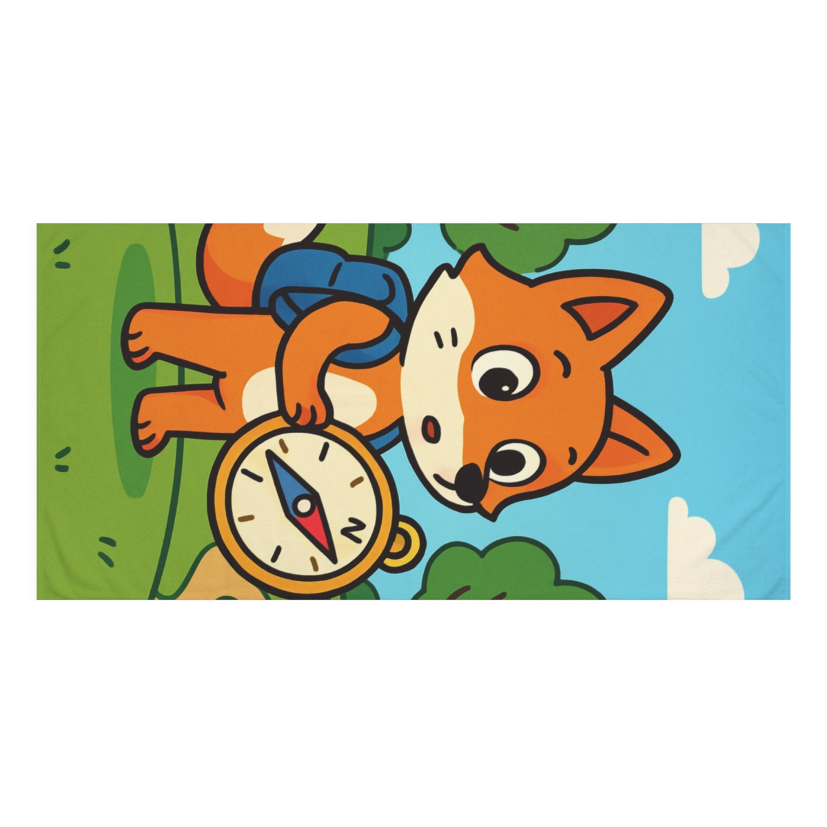Time Traveling Forest Fox stylish beach towels