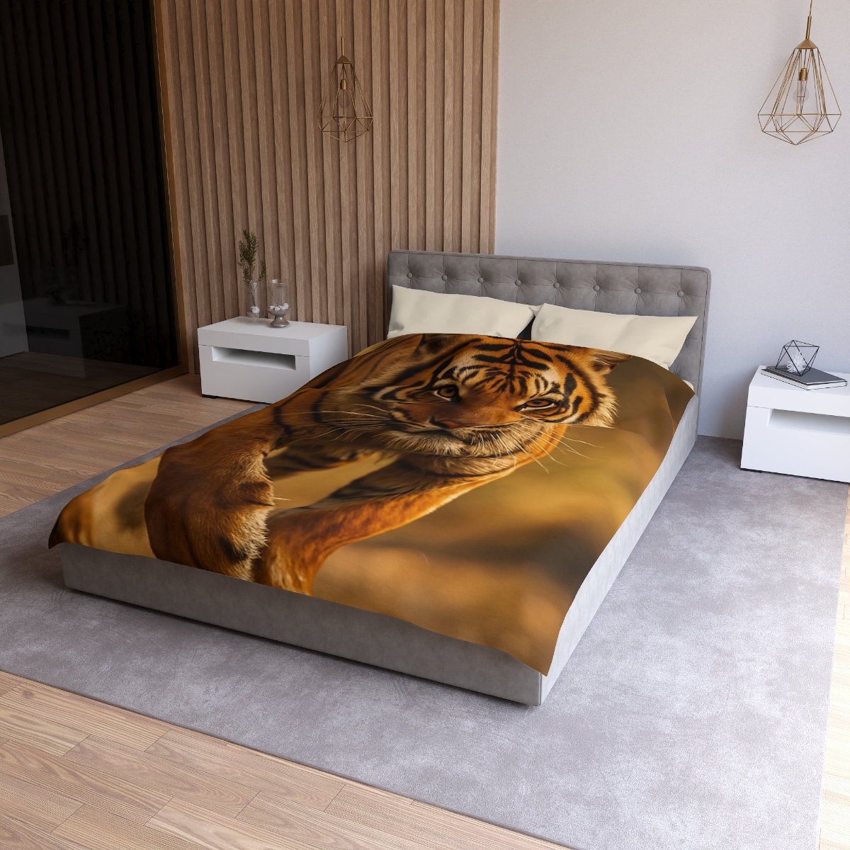 Crimson Stride Tiger duvets for gifts