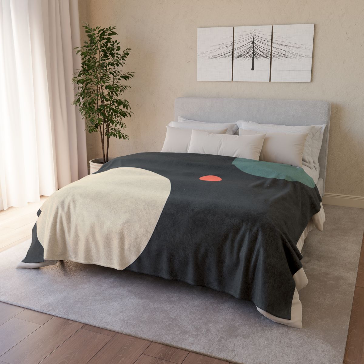 Quiet Orbit Of Three Circles designer printed blankets