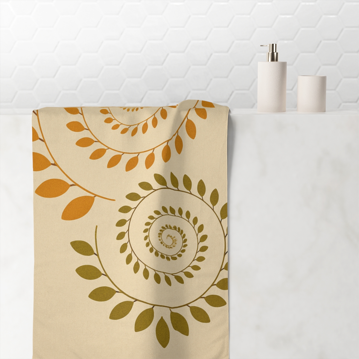 Seed Pod Spiral Array soft cotton towels