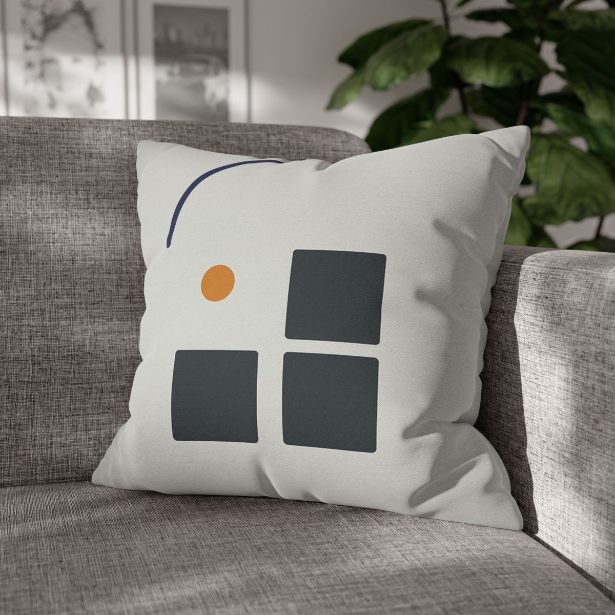 Missing Cell Grid With Offset Arc soft cotton pillow cases