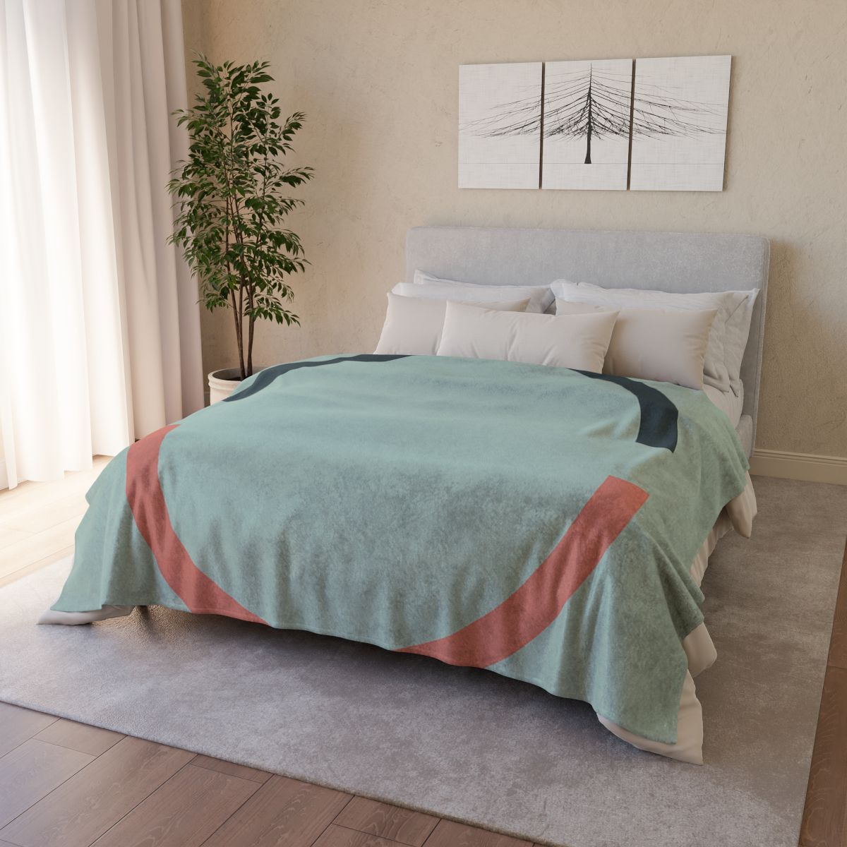 Partial Arc Duo soft fleece blankets