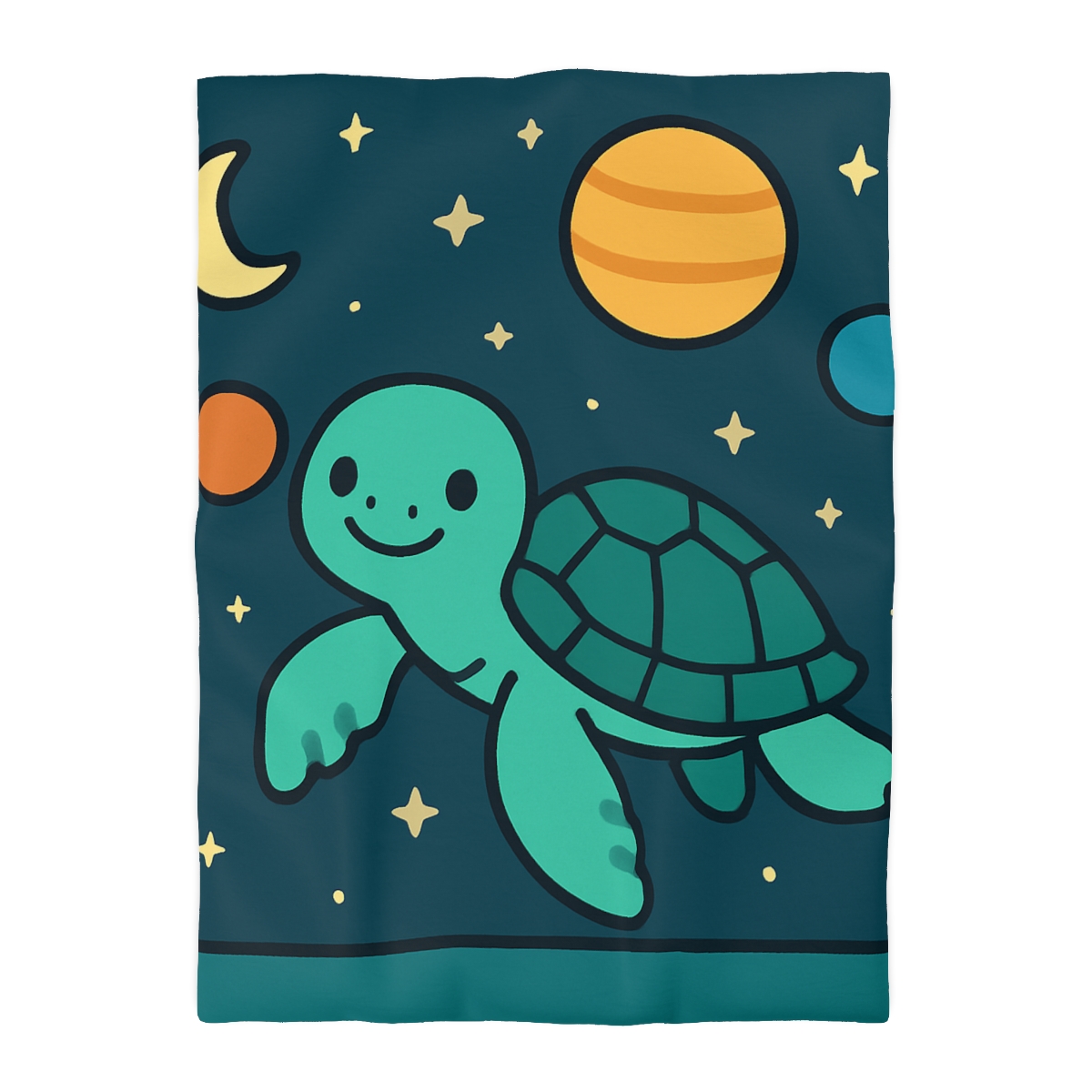 Starlit Space Turtle personalized bedding duvets